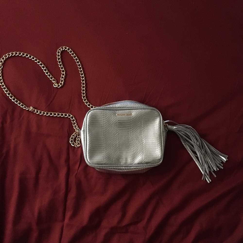 Victoria’s Secret faux silver snake skin purse